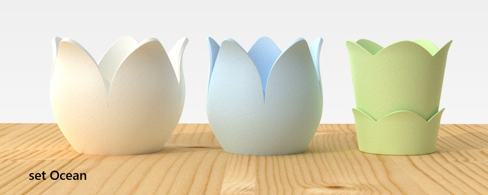 Set of 3 TULIPANO vases - stackable and modular
