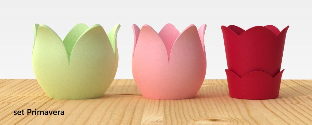 Set of 3 TULIPANO vases - stackable and modular