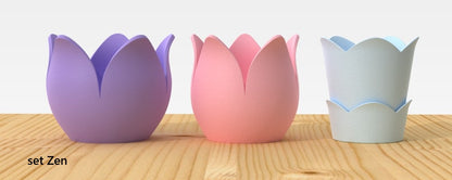 Set of 3 TULIPANO vases - stackable and modular