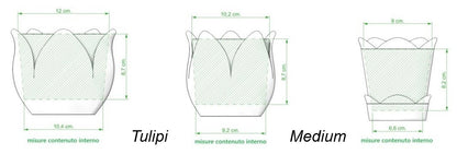 Set of 3 TULIPANO vases - stackable and modular
