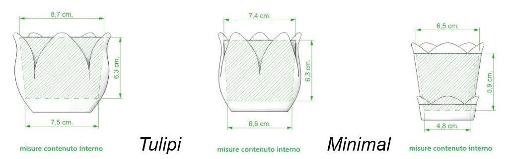 TULIPI minimal – Modular set of 3 stackable pots