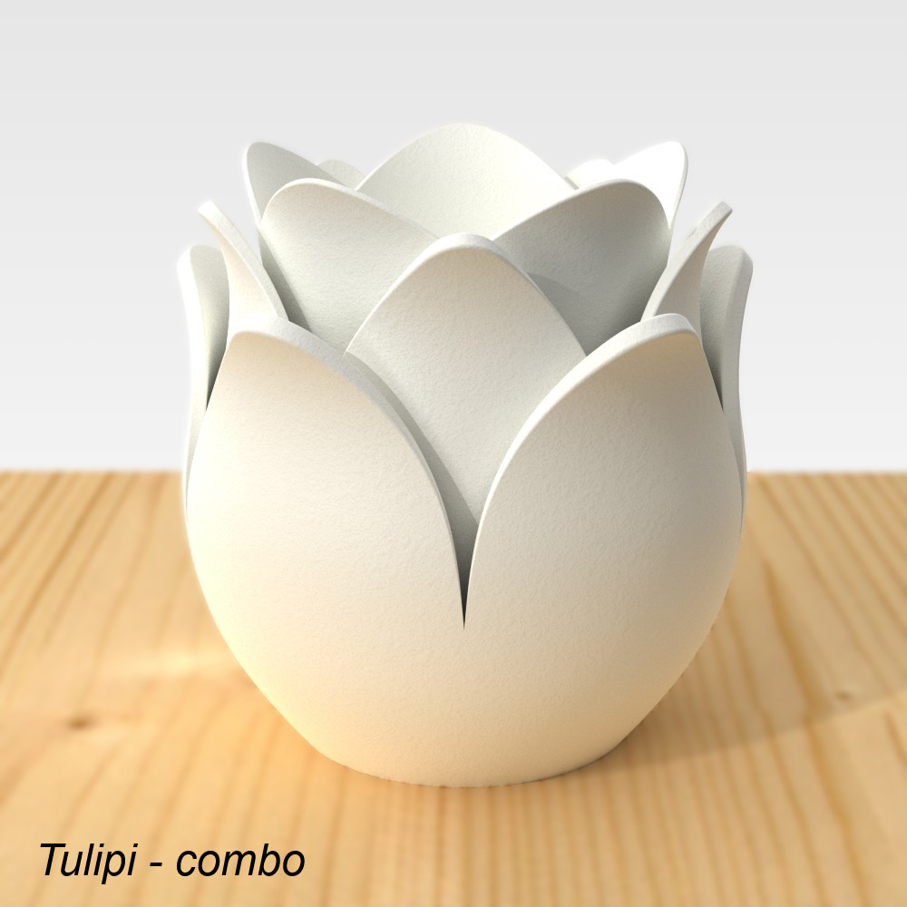 Set of 3 TULIPANO vases - stackable and modular