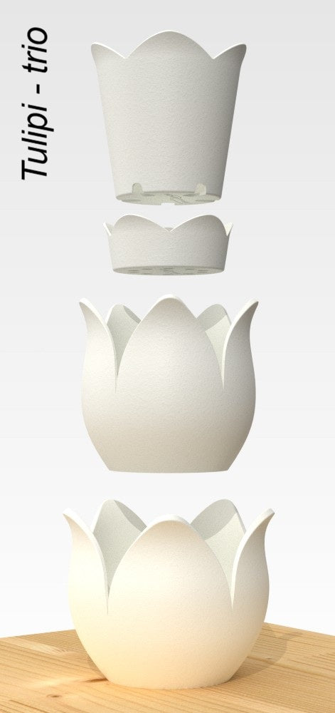 Set of 3 TULIPANO vases - stackable and modular