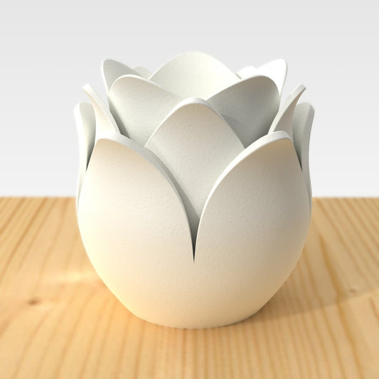 Set 3 vasi TULIPANO impilabili modulari in bio-resina per piante grasse e aromatiche